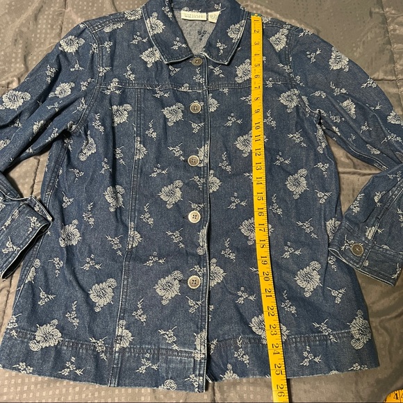 National wildlife floral jean jacket shirt 100% cotton size medium - Picture 4 of 7